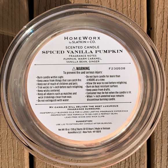 🆕SPICED VANILLA PUMPKIN HARRY SLATKIN HOMEWORX 4 WICK, 18oz CANDLE NWTS! - Picture 3 of 5
